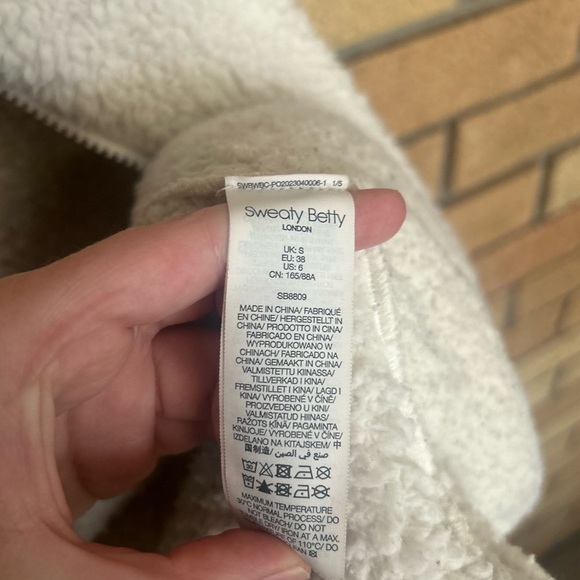 Sweaty Betty Canyon Fleece Zip Up Lily White Full Zip Sherpa US Size 6 - Picture 8 of 8